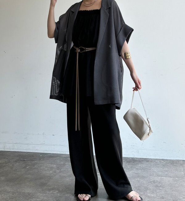  「メッシュ半袖ジャケット」|テーラードジャケット|