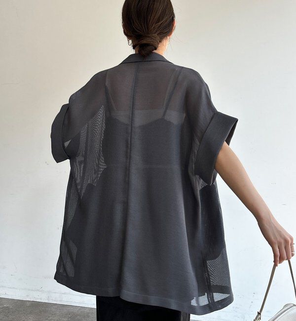  「メッシュ半袖ジャケット」|テーラードジャケット|