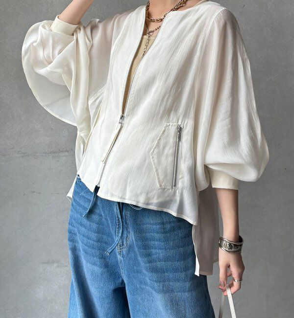  「【WEB限定】バックギャザーフリルブルゾン」|ブルゾン・スタジャン|