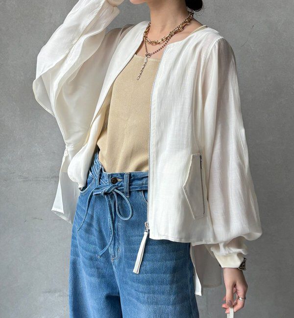  「【WEB限定】バックギャザーフリルブルゾン」|ブルゾン・スタジャン|