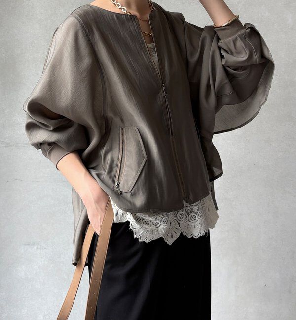  「【WEB限定】バックギャザーフリルブルゾン」|ブルゾン・スタジャン|