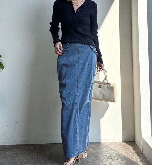  「ライトオンスストレッチデニムタイトスカート」|スカート|