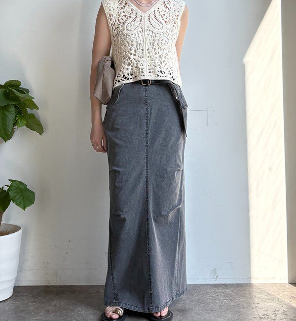  「ライトオンスストレッチデニムタイトスカート」|スカート|