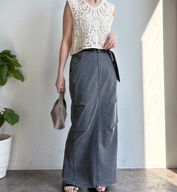  「ライトオンスストレッチデニムタイトスカート」|スカート|