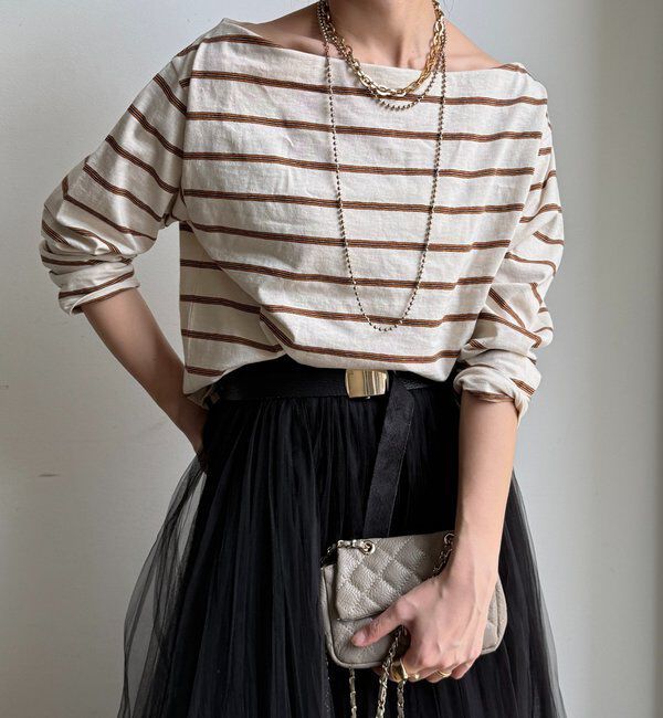  「マルチボーダーオフショルTEE」|Tシャツ・カットソー|