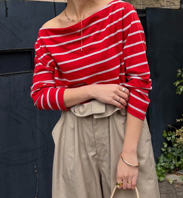  「マルチボーダーオフショルTEE」|Tシャツ・カットソー|