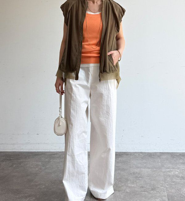  「【WEB限定】チュールドッキングノースリーブブルゾン」|ブルゾン・スタジャン|