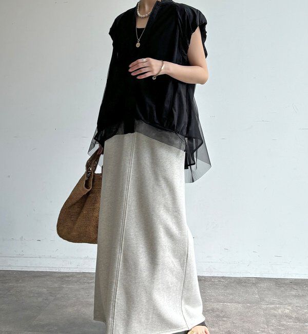  「【WEB限定】チュールドッキングノースリーブブルゾン」|ブルゾン・スタジャン|