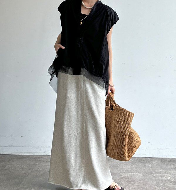  「【WEB限定】チュールドッキングノースリーブブルゾン」|ブルゾン・スタジャン|