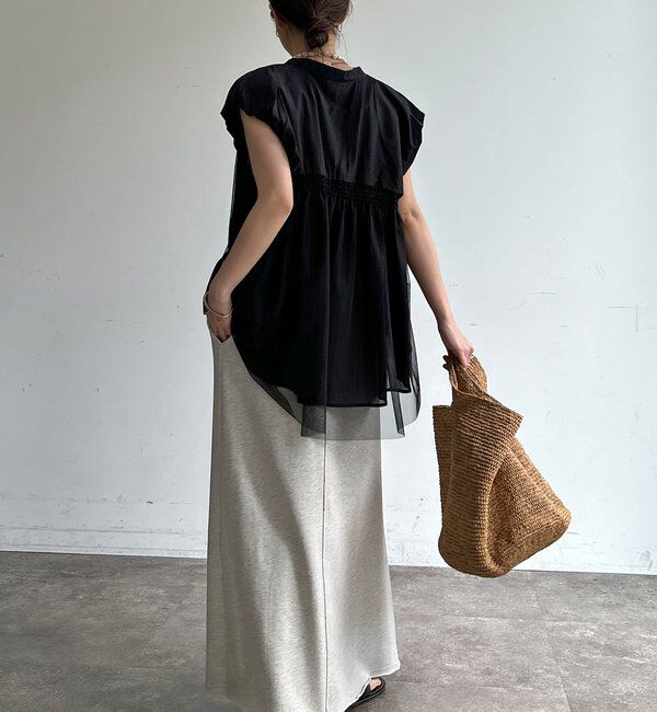  「【WEB限定】チュールドッキングノースリーブブルゾン」|ブルゾン・スタジャン|