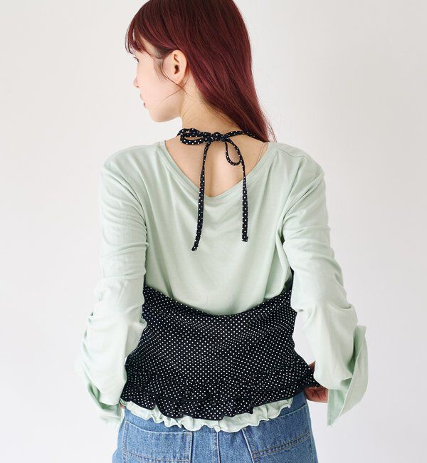  「ドットフリルキャミSET」|Tシャツ・カットソー|