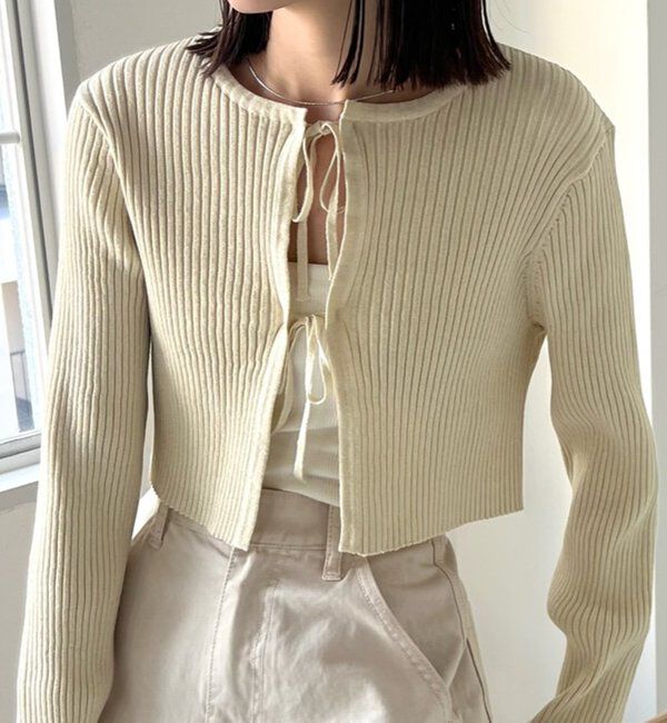  「【5色展開】ラメリボンカーディガン」|カーディガン|