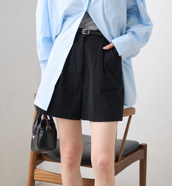 「ベルト付きタックキュロット」|キュロット|