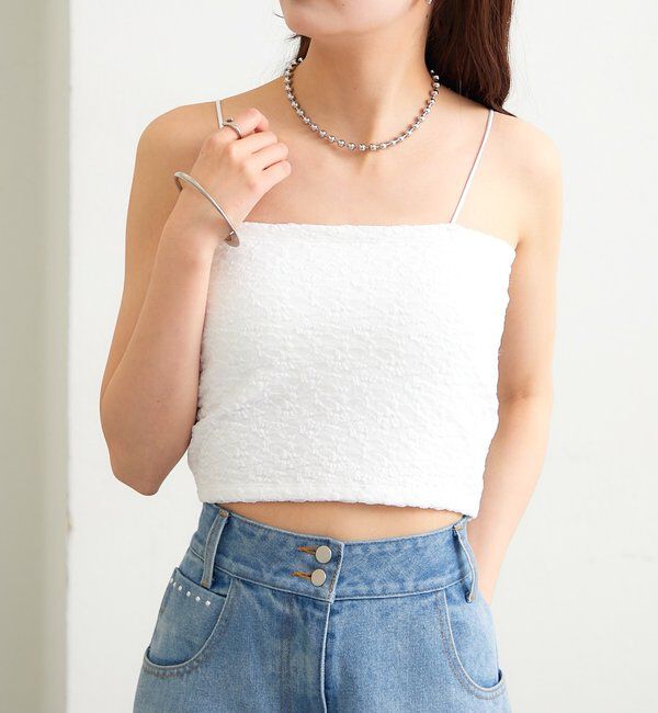  「パット付きレースキャミソール」|キャミソール|