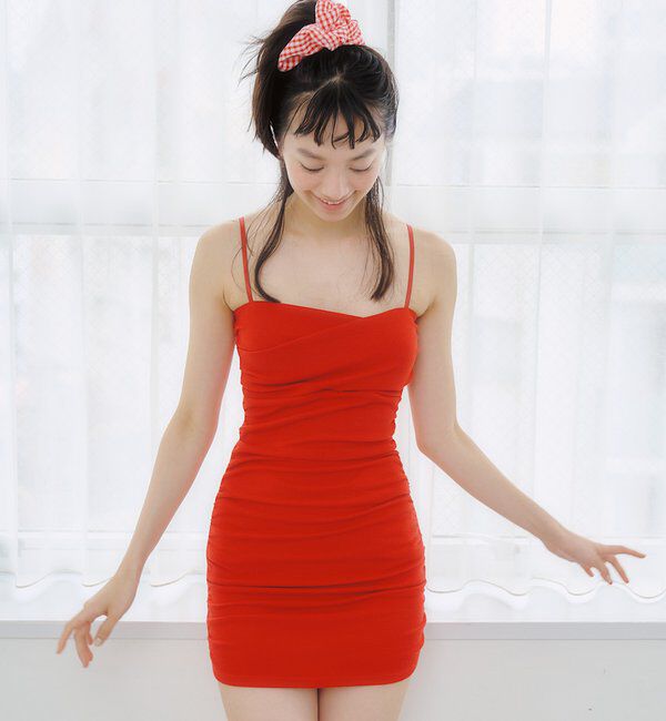  「クロスギャザーミニワンピスイムウェア」|ビキニ|