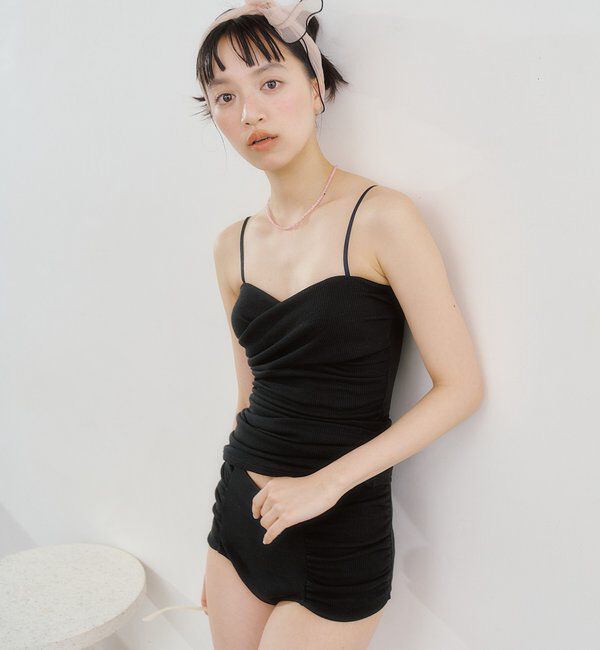  「クロスギャザーミニワンピスイムウェア」|ビキニ|