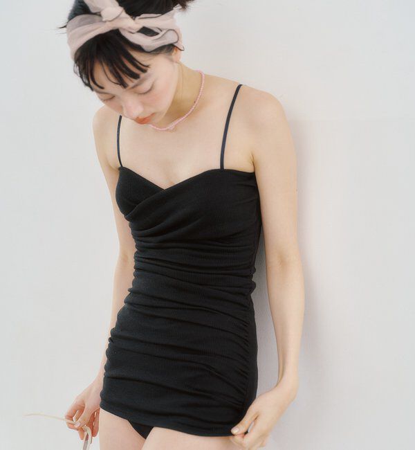  「クロスギャザーミニワンピスイムウェア」|ビキニ|