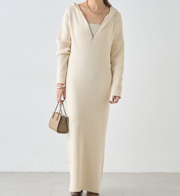  「フーデットジップワンピース」|ワンピース|