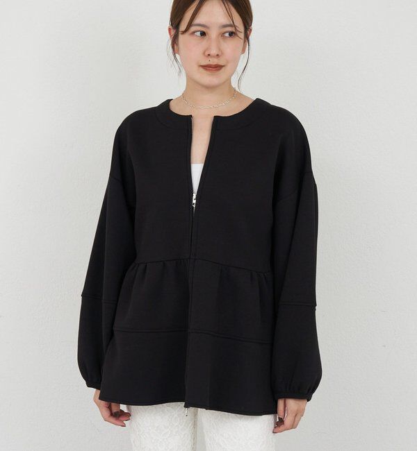  「ポンチペプラムトップス」|Tシャツ・カットソー|ブラック