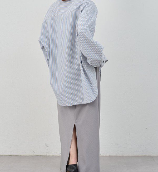  「ストライプギャザーブラウス」|シャツ・ブラウス|