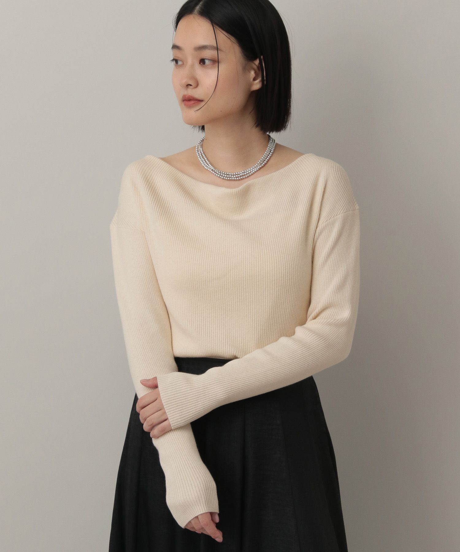 A part by 「ドレープニットプルオーバー」|ニット・セーター|ナチュラル