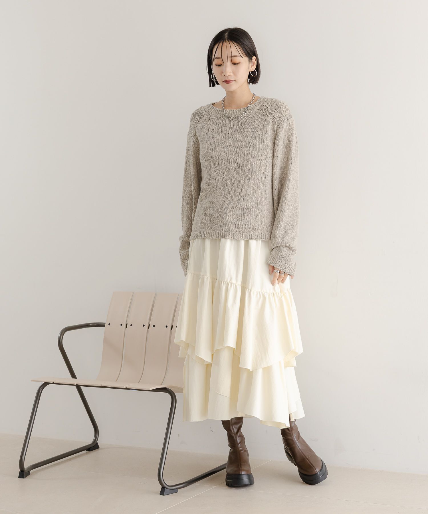 LOWRYS FARM「ティアードイレヘムスカート」|スカート|