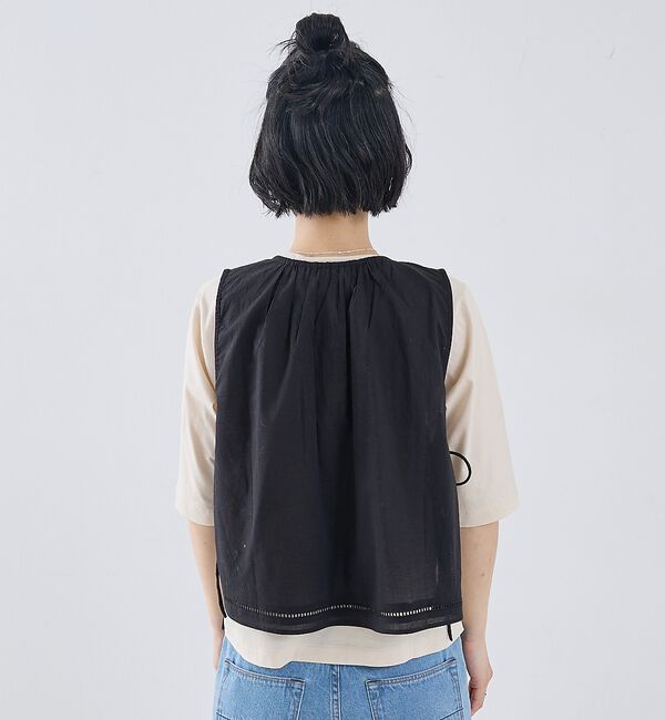 collex「カットワーク刺繍サイドリボンベスト【予約】」|ベスト・ジレ|