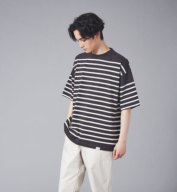 ABAHOUSE「【MONTKEMMEL / モンケメル】別注 ボーダー オーバーサイズ クルーネ」|Tシャツ・カットソー|スミクロ