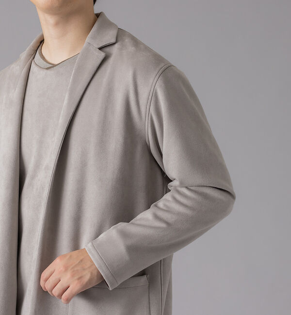 ABAHOUSE「【セットアップ対応】シルキー ネオスエード ボタンレスカーディガン / ジャケッ」|カーディガン|