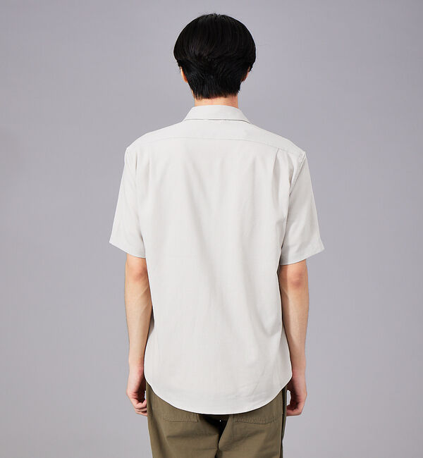 ABAHOUSE「Vネック スキッパー リネンライク 半袖 シャツ」|シャツ・ブラウス|