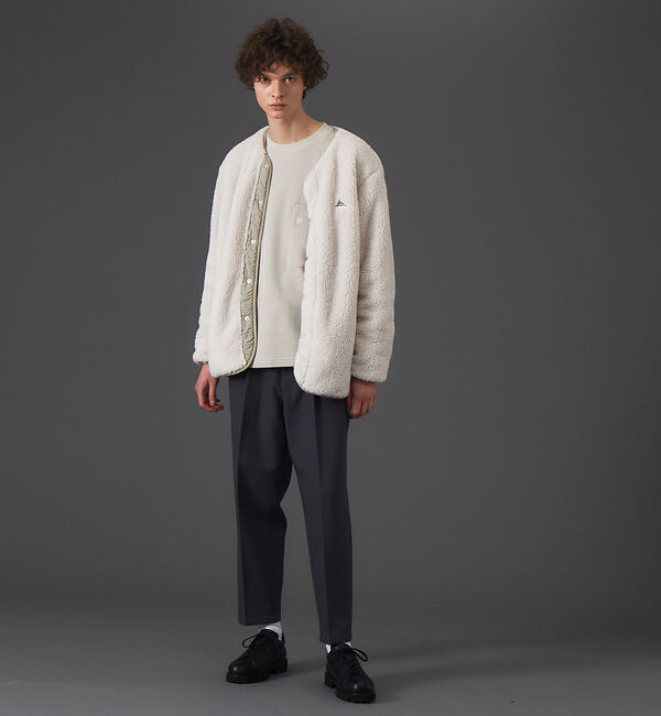 ABAHOUSE「【KELTY / ケルティ】別注 ノーカラー フリース ボア オーバーサイズ ブ」|ブルゾン・スタジャン|