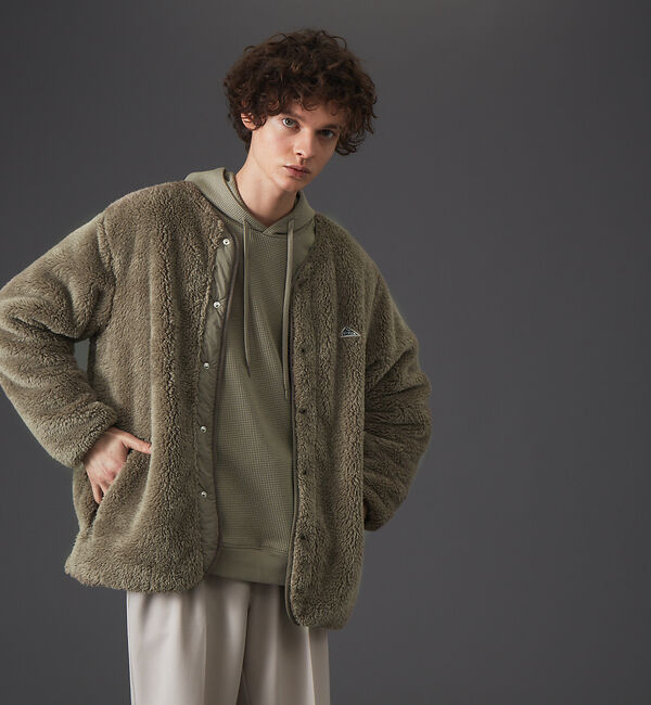 ABAHOUSE「【KELTY / ケルティ】別注 ノーカラー フリース ボア オーバーサイズ ブ」|ブルゾン・スタジャン|