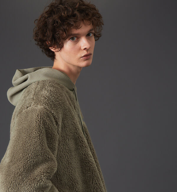 ABAHOUSE「【KELTY / ケルティ】別注 ノーカラー フリース ボア オーバーサイズ ブ」|ブルゾン・スタジャン|
