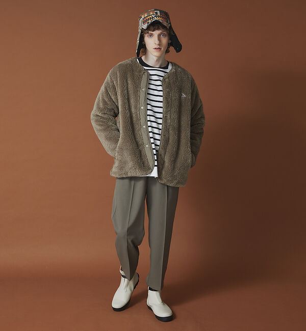 ABAHOUSE「【KELTY / ケルティ】別注 ノーカラー フリース ボア オーバーサイズ ブ」|ブルゾン・スタジャン|