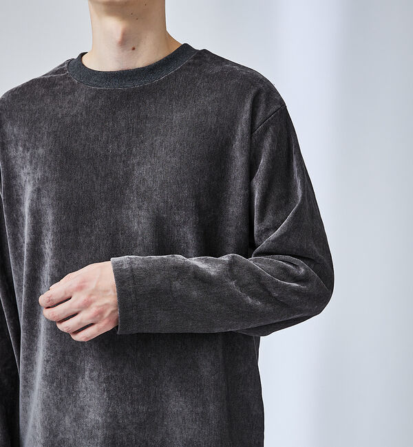 ABAHOUSE「【ベロア&times;コール】リラックス カットソー / スウェット」|Tシャツ・カットソー|