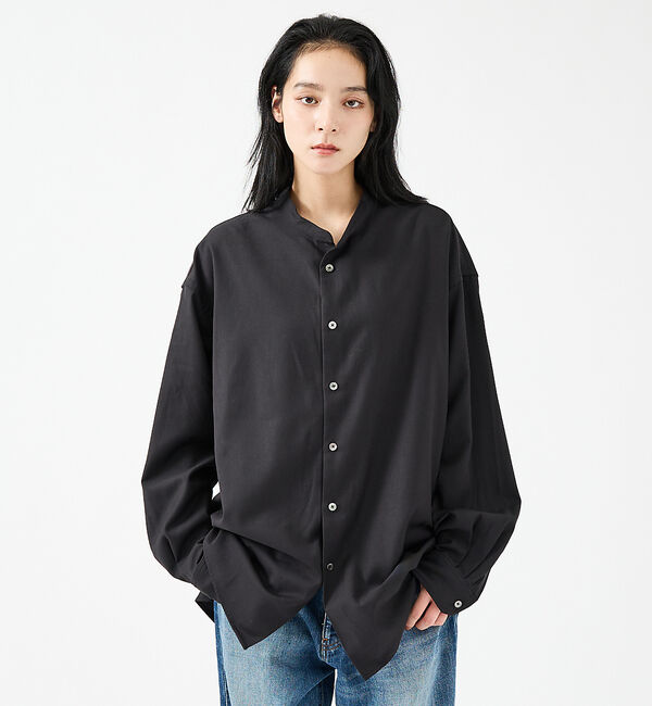 ABAHOUSE「【FORTUNA / フォルトゥナ】WOOLLY TECツイルシャツ/ウーリーテ」|シャツ・ブラウス|ブラック