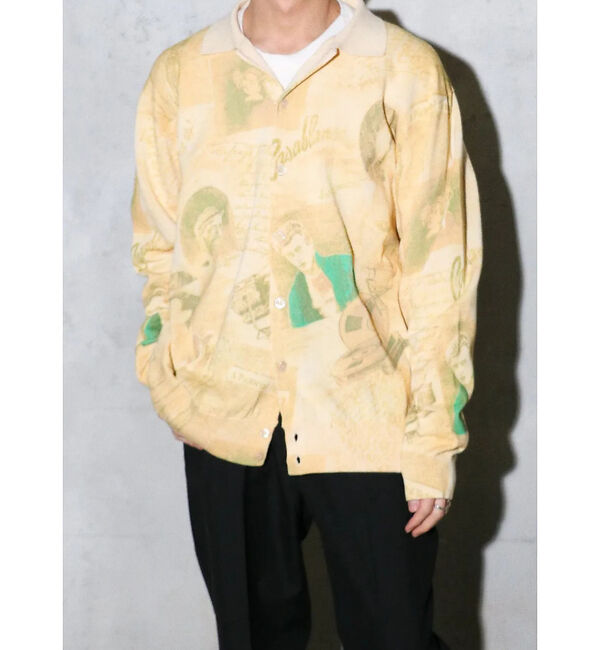 ABAHOUSE「【TOWNCRAFT 】PRINTED POLO CARDIGAN/ポロカーディ」|カーディガン|ベージュ
