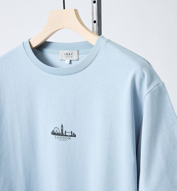 ABAHOUSE「【CITY PRINT】半袖Tシャツ」|Tシャツ・カットソー|ブルー