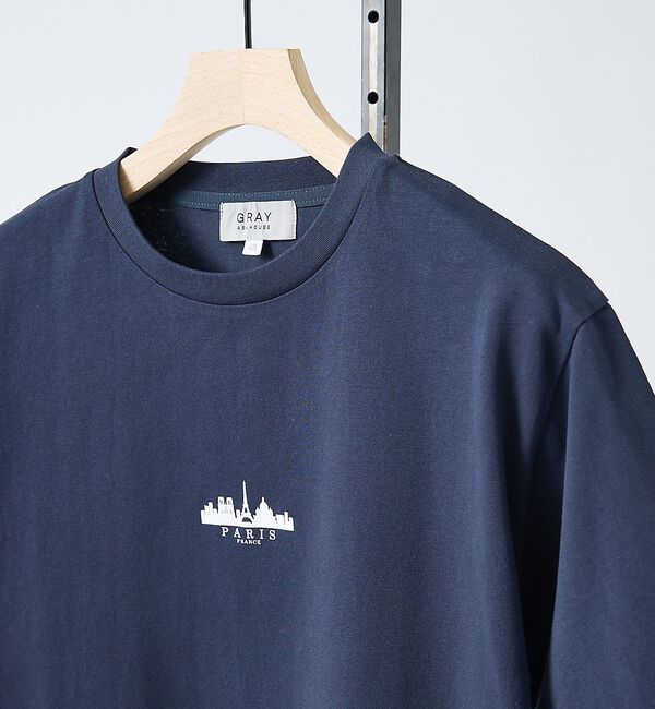 ABAHOUSE「【CITY PRINT】半袖Tシャツ」|Tシャツ・カットソー|ネイビー