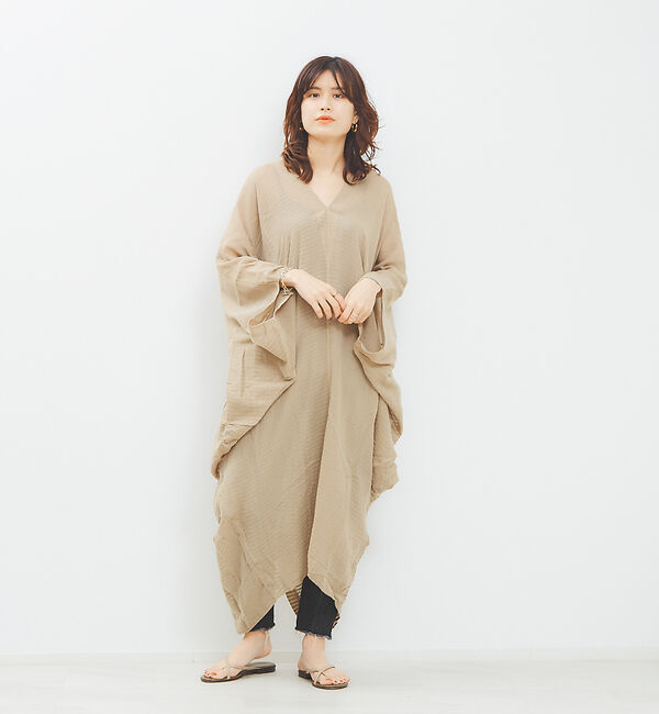 Rouge vif「【SU PARIS】 Ｖネックワンピ」|ワンピース|ベージュ