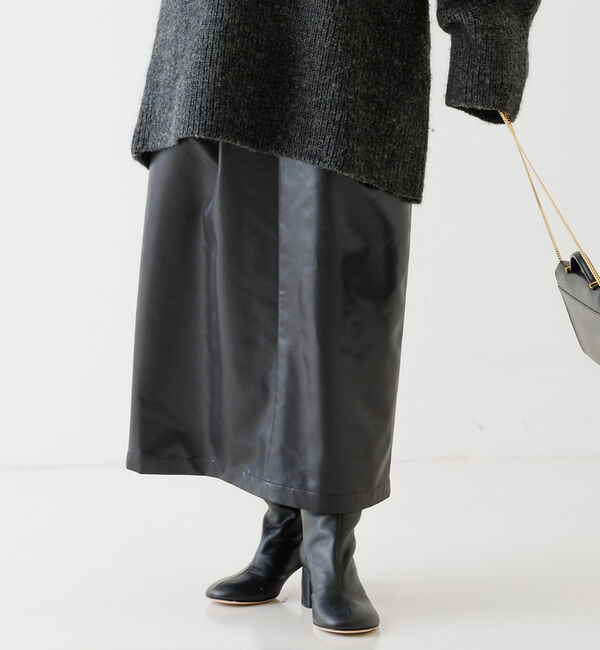 Rouge vif「サテンタックスカート」|スカート|ブラック