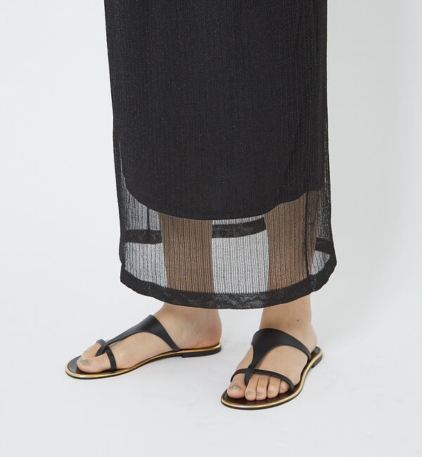 Rouge vif「針抜きリブシアーメタリックニットスカート」|スカート|