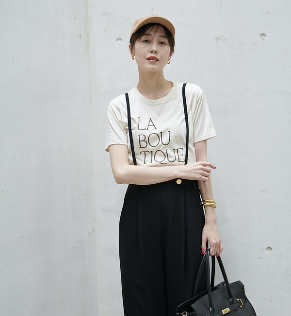 Rouge vif「前後ロゴコンパクトT」|Tシャツ・カットソー|