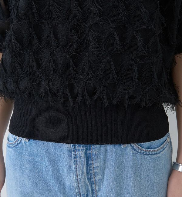 Rouge vif「ドットシアーフリンジニット」|ニット・セーター|