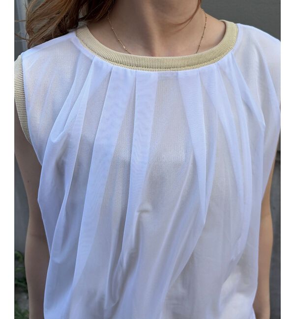 Rouge vif「【一部店舗限定】チュールレイヤードニットトップス【予約】」|ニット・セーター|