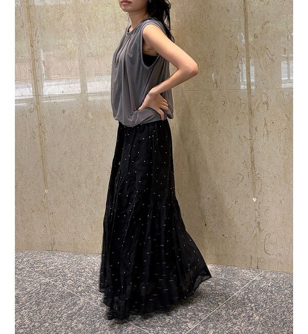 Rouge vif「【一部店舗限定】チュールレイヤードニットトップス【予約】」|ニット・セーター|