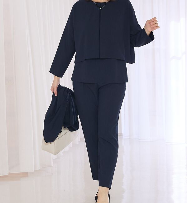 abahouse mavie「【エニデイカセット】ノーカラージャケット＆バックフレアパンツセットアップ」|スーツ|