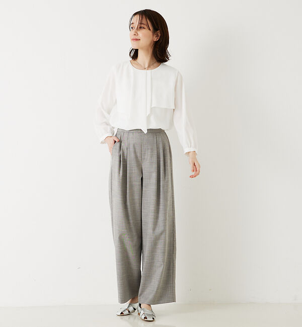 abahouse mavie「ジョーゼットワイドフリルブラウス」|シャツ・ブラウス|