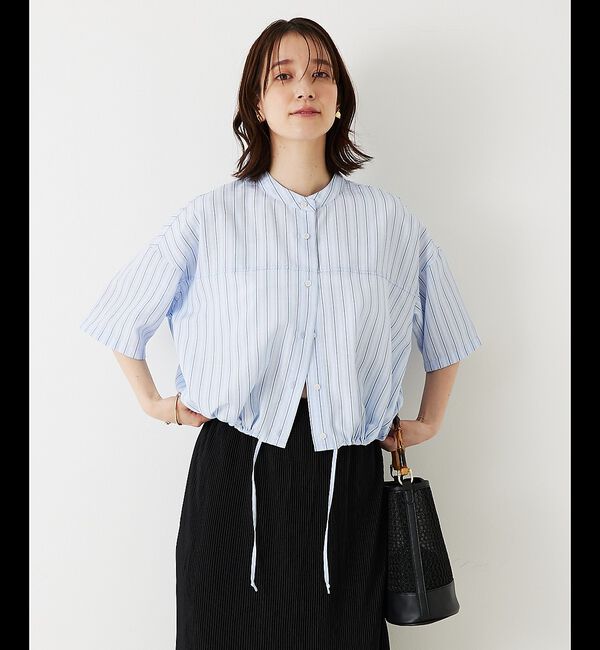 abahouse mavie「ドロストショートシャツ」|シャツ・ブラウス|ブルー系その他1