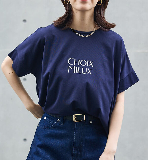 abahouse mavie「ワイドロゴT」|Tシャツ・カットソー|ネイビー